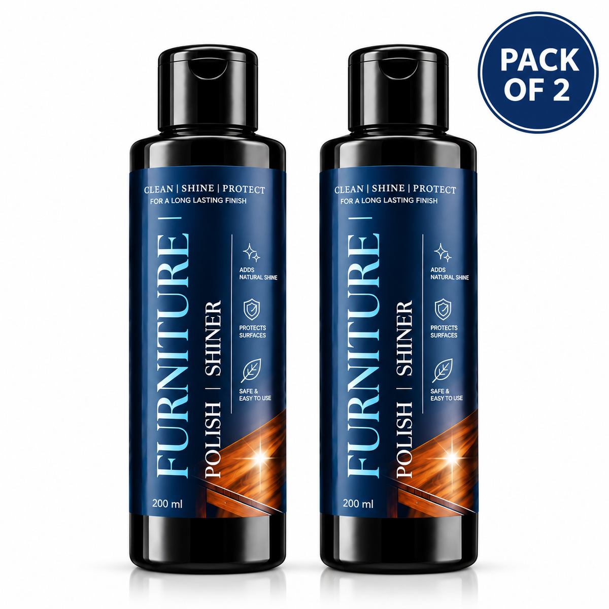 All in One Furniture Polish & Shiner 200ml Each SKU - Furniture Polish PACK 2