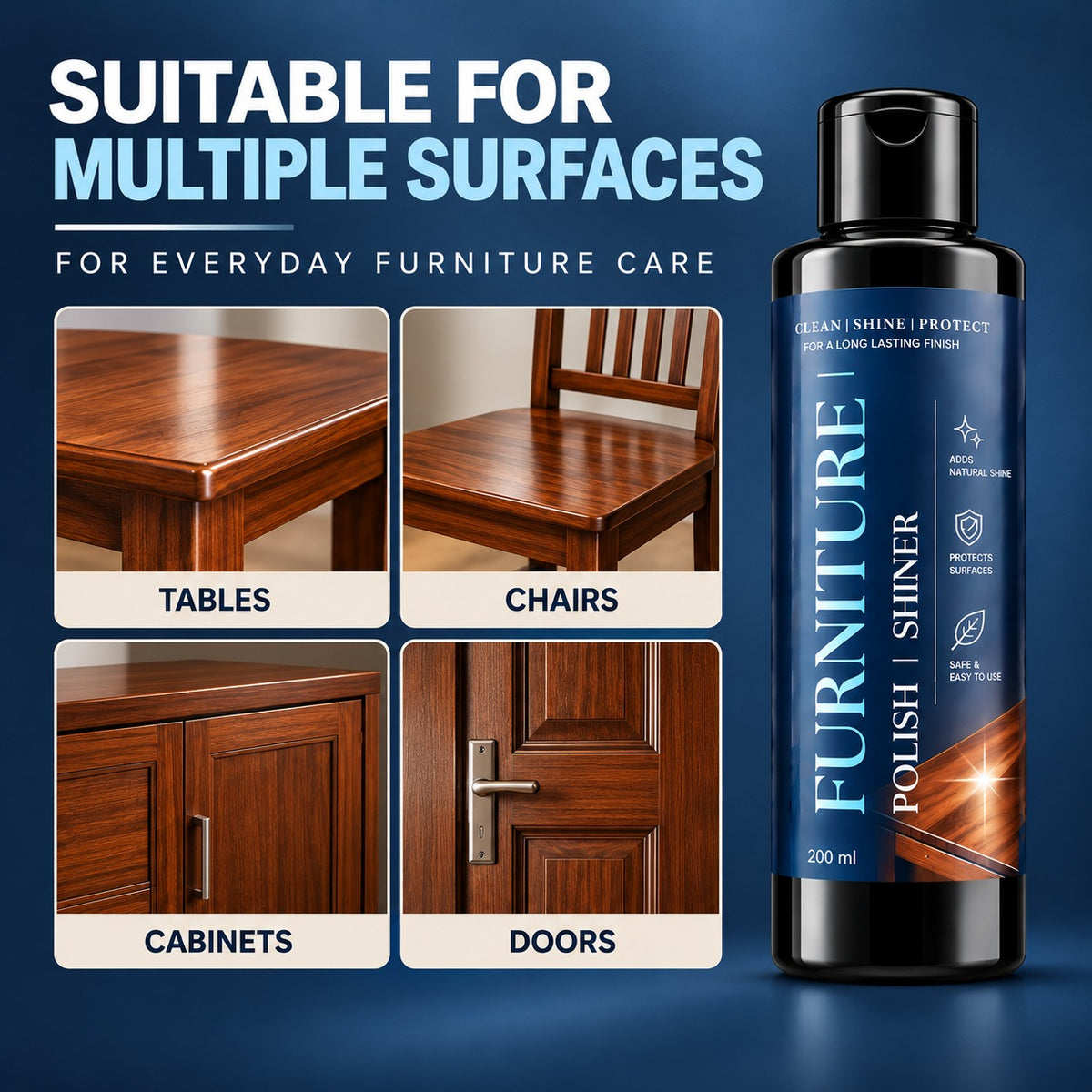 All in One Furniture Polish & Shiner 200ml Each SKU - Furniture Polish PACK 2