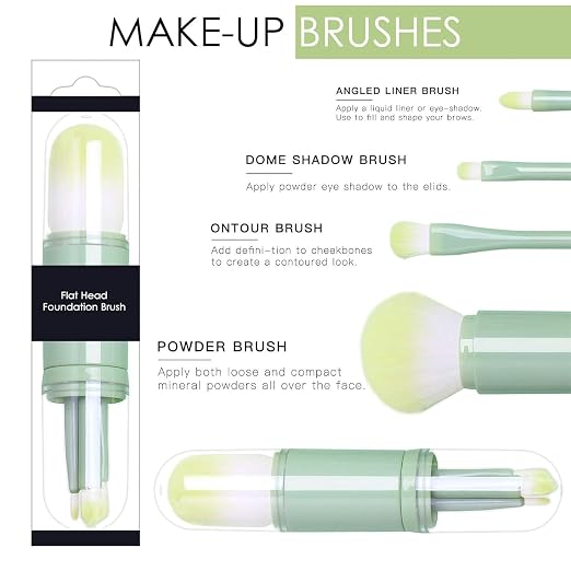 4 In 1 Makeup Brush Set Professional With Protected Case