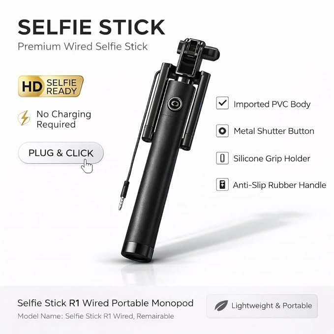 Selfie Stick for Mobile Phone for clicking Photos & Making Video